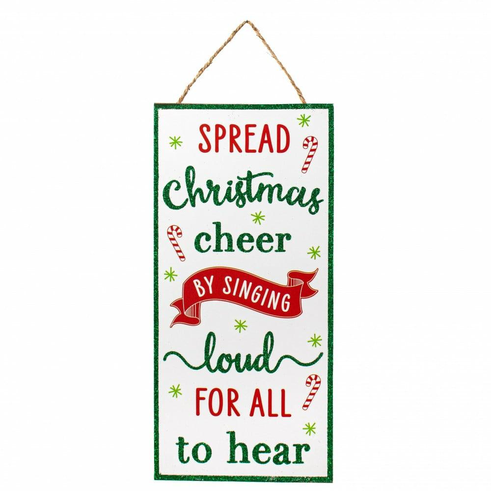 Accent Signs |   12" Wooden Sign: Spread Christmas Cheer Accent Signs Accent Signs