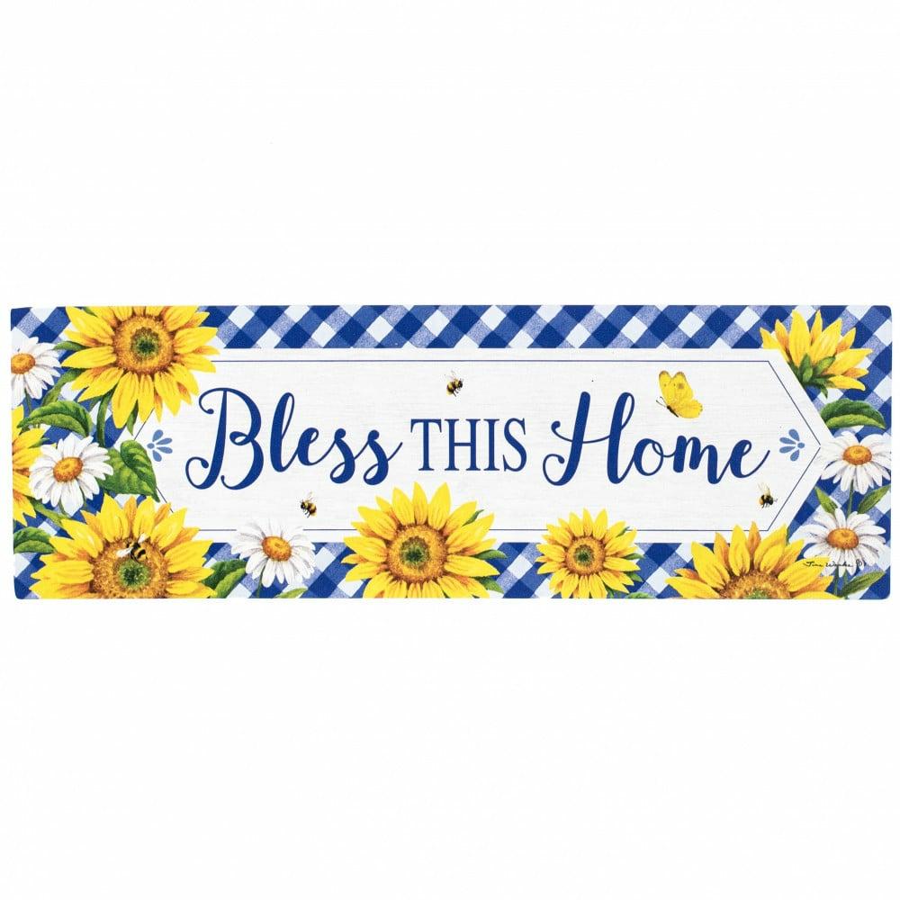 Accent Signs |   Waterproof Sunflower And Daisies Signature Sign (5" X 15") Accent Signs Accent Signs