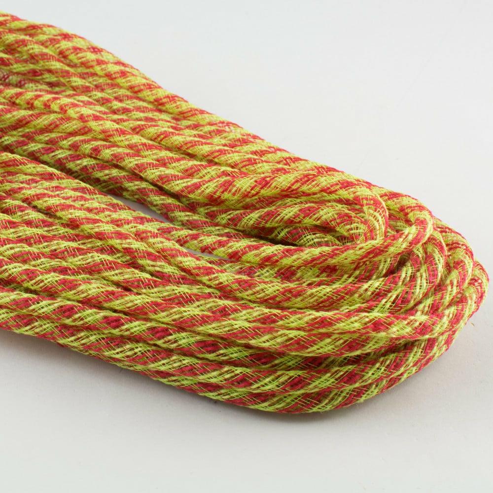 Deco Flex Tubing |   Faux Jute Deco Flex Tubing Ribbon: Green/Red (30 Yards) Accents Deco Flex Tubing