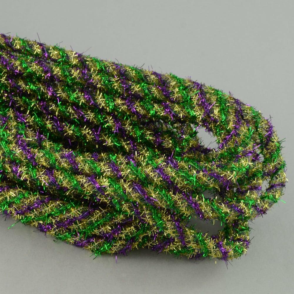 Deco Flex Tubing |   Tinsel Flex Tubing Ribbon: Metallic Mardi Gras (20 Yards) Accents Deco Flex Tubing