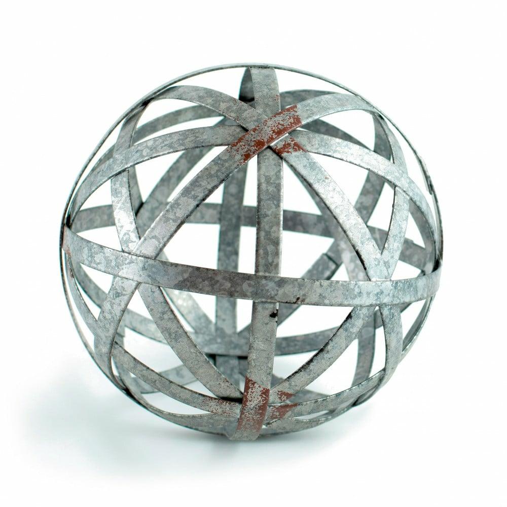 Decorative Balls |   4.75" Galvanized Strips Woven Ball: Rustic Galvanized Decorative Balls Decorative Balls