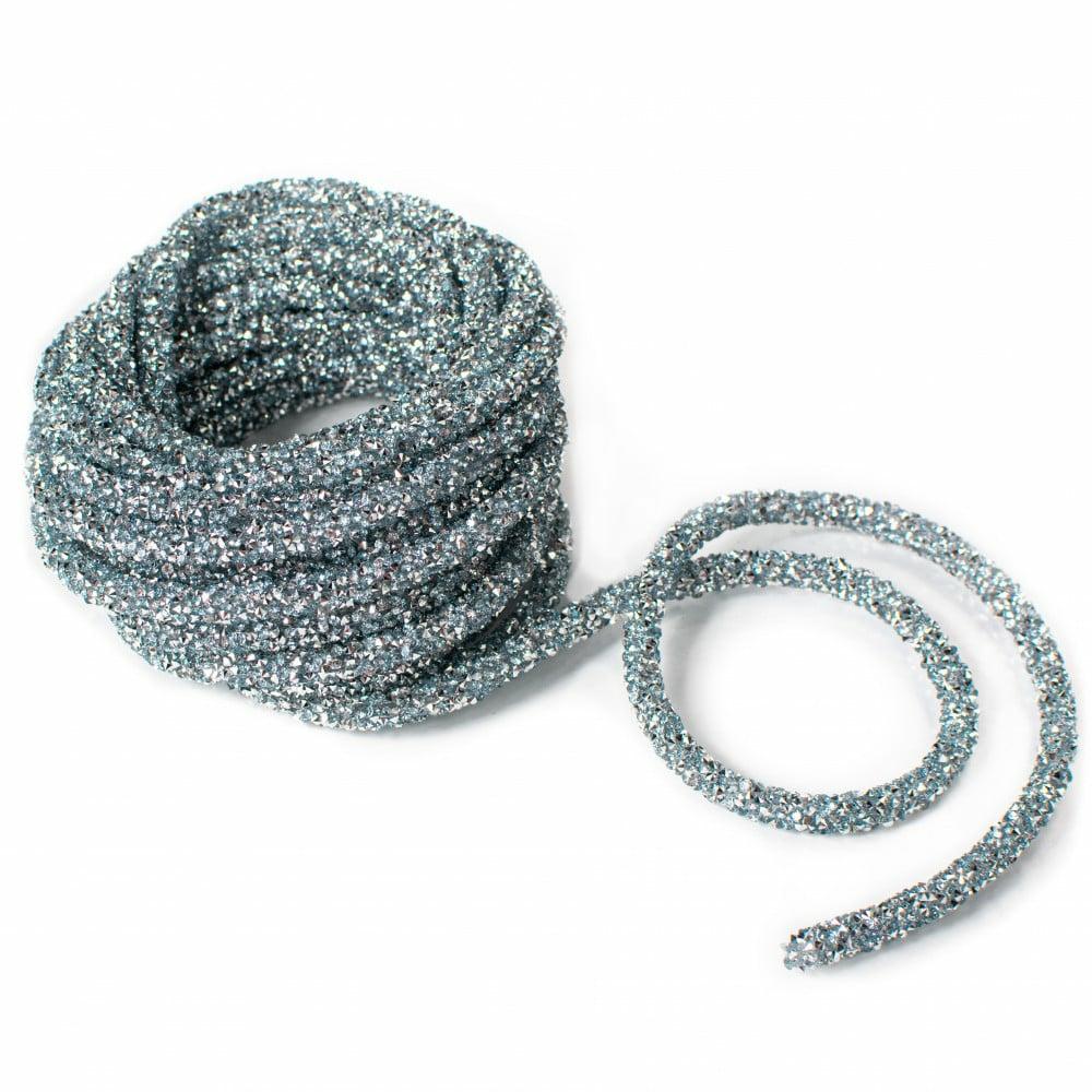 Decorative Rope & Wire |   15′ Diamond Rope Roll: Light Blue Accents Blue,Silver