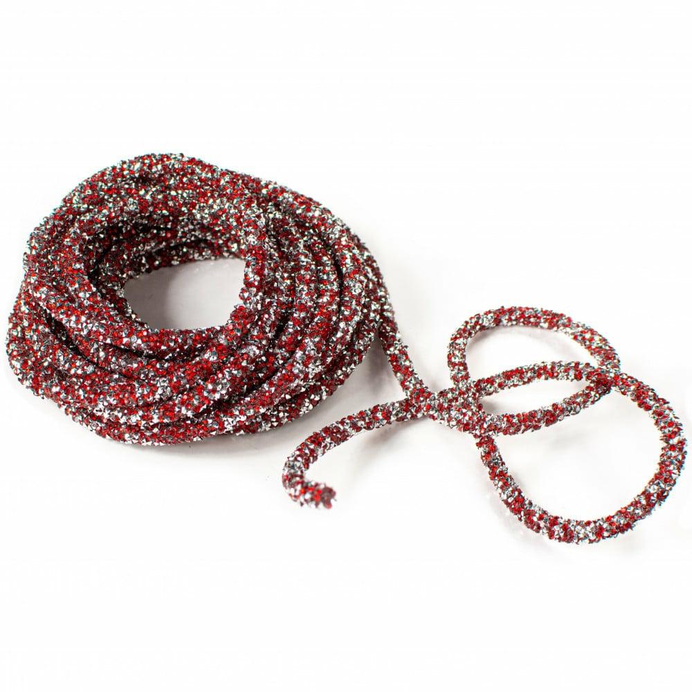 Decorative Rope & Wire |   15′ Diamond Rope Roll: Red Accents Decorative Rope & Wire