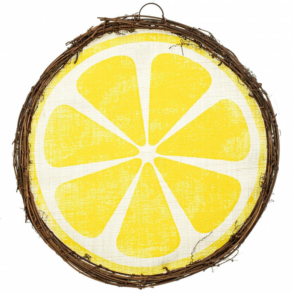 Door Decor |   16" Grapevine Twig Lemon Decor Door Decor