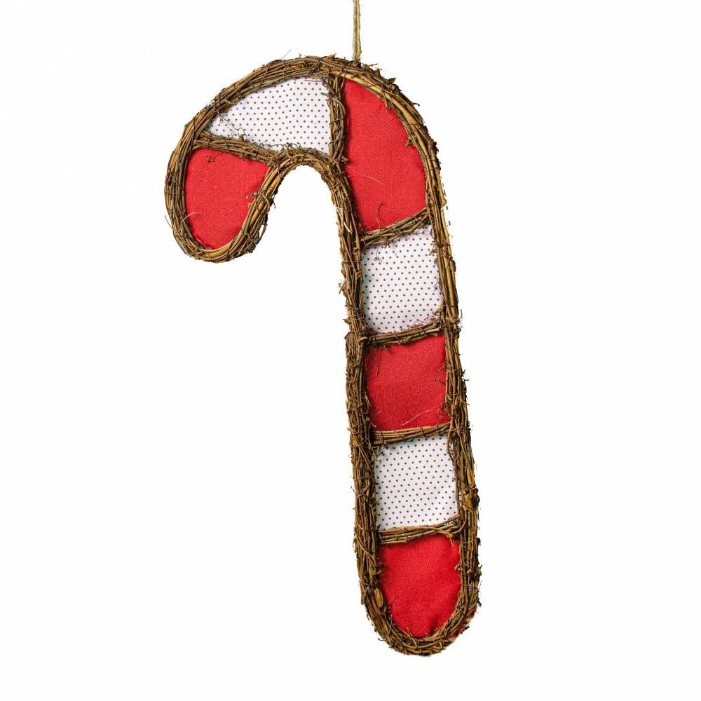 Door Decor |   21" Grapevine Hanger: Red & White Polka Dot Candy Cane Decor Door Decor