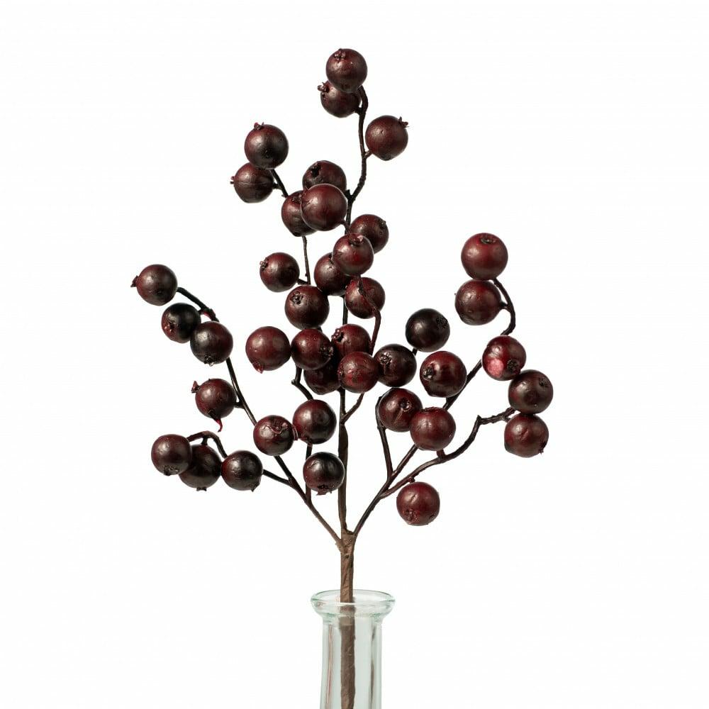 Floral Sprays & Picks |   12" Crabapple Berry Pick: Matte Cranberry Accents Dark Red,Cranberry Red,Brown