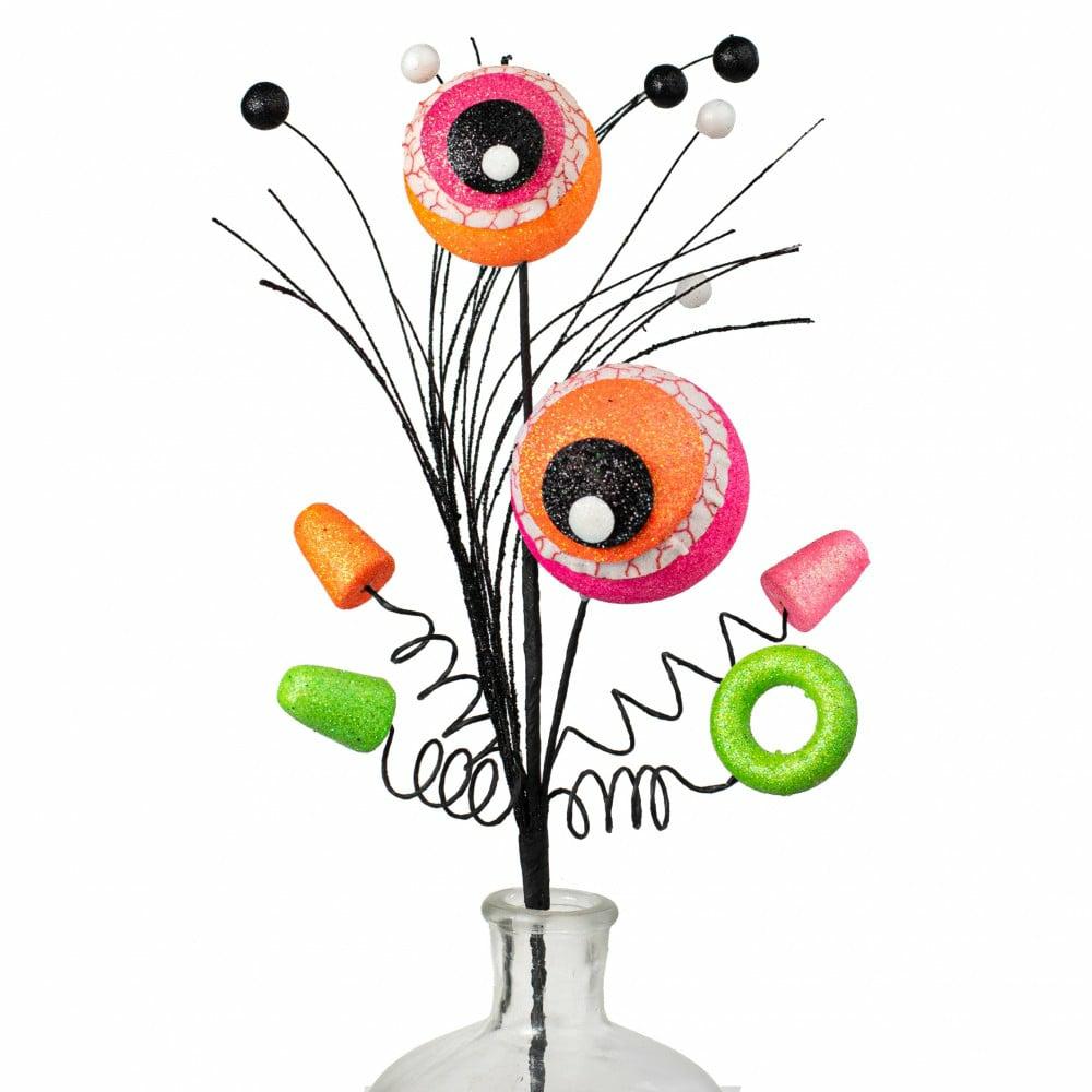 Floral Sprays & Picks |   24" Eyeballs & Gumdrop Spray: Fuchsia Pink, Lime & Orange Accents Floral Sprays & Picks