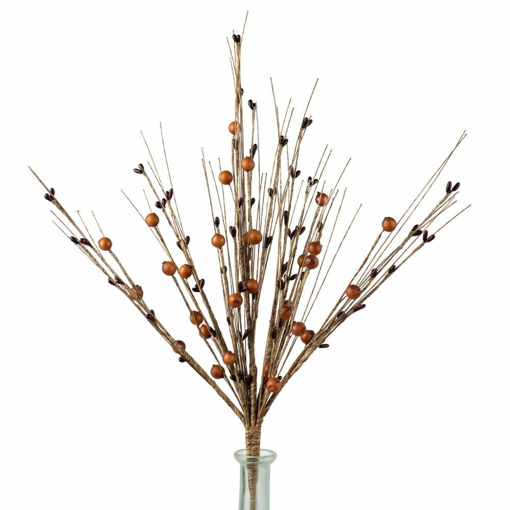 Floral Sprays & Picks |   20" Fall Berries And Pips Spray Accents Brown,Tan,Beige,Orange,Burgundy