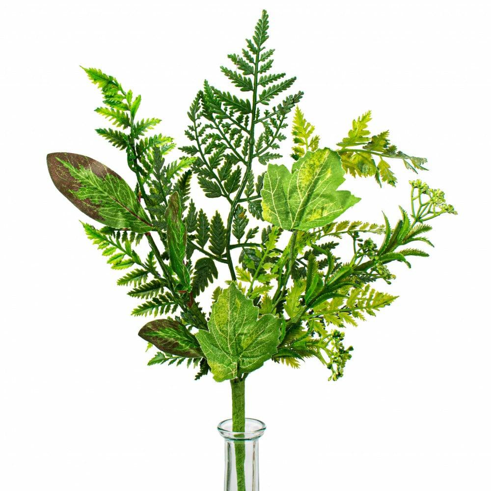 Floral Sprays & Picks |   16" Fern & Leaves Pick Accents Floral Sprays & Picks