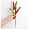 Floral Sprays & Picks |   16" Frizzy Curly Pick: Red, Lime Green Accents Floral Sprays & Picks