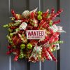 Floral Sprays & Picks |   16" Frizzy Curly Pick: Red, Lime Green Accents Floral Sprays & Picks