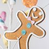 Floral Sprays & Picks |   27" Gingerbread Candy Spray: Pastel Accents Brown,Pink,Blue,Orange,Yellow