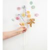 Floral Sprays & Picks |   27" Gingerbread Candy Spray: Pastel Accents Brown,Pink,Blue,Orange,Yellow