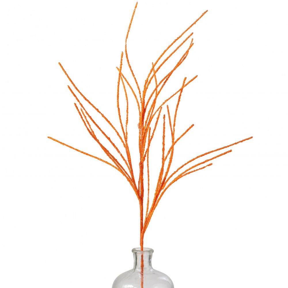 Floral Sprays & Picks |   30" Glitter Twig Spray: Orange Accents Floral Sprays & Picks