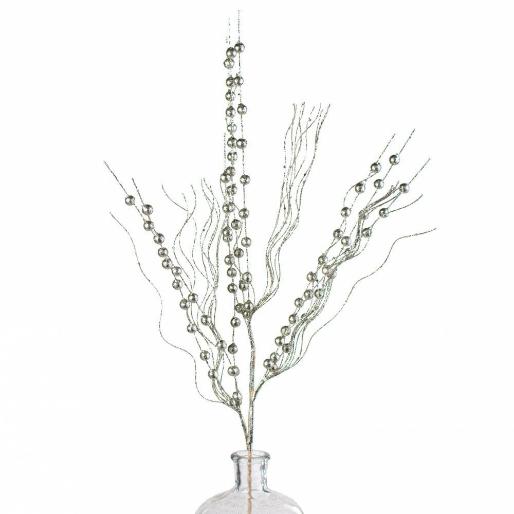 Floral Sprays & Picks |   28" Glittered Ball Twig Spray: Champagne Accents Champagne,Gold