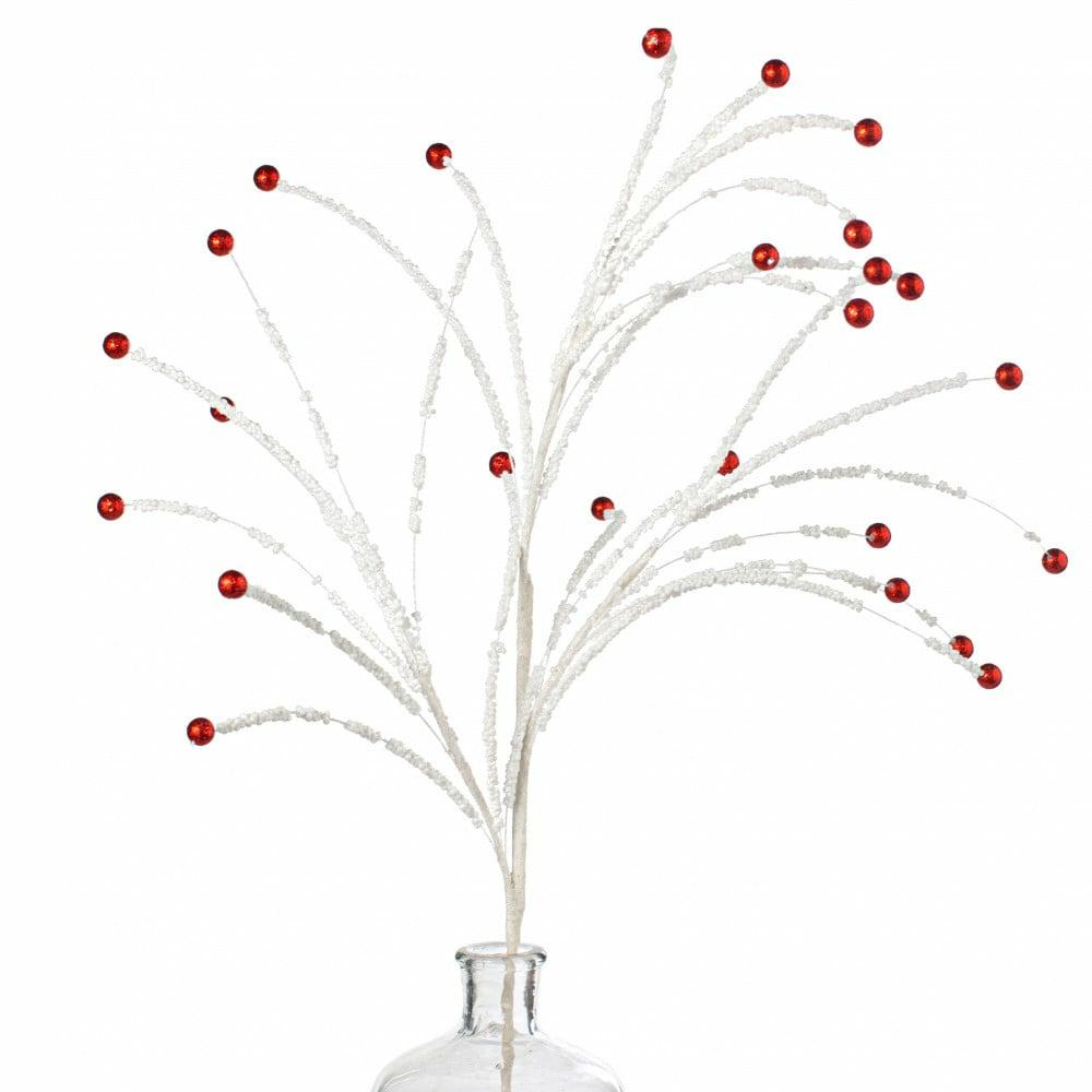 Floral Sprays & Picks |   31" Grass Berry Spray: White & Red Accents Floral Sprays & Picks