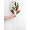 Floral Sprays & Picks |   30" Metallic Curly Ball Spray: Lime Green, Red, White Accents Floral Sprays & Picks