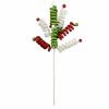 Floral Sprays & Picks |   30" Metallic Curly Ball Spray: Lime Green, Red, White Accents Floral Sprays & Picks