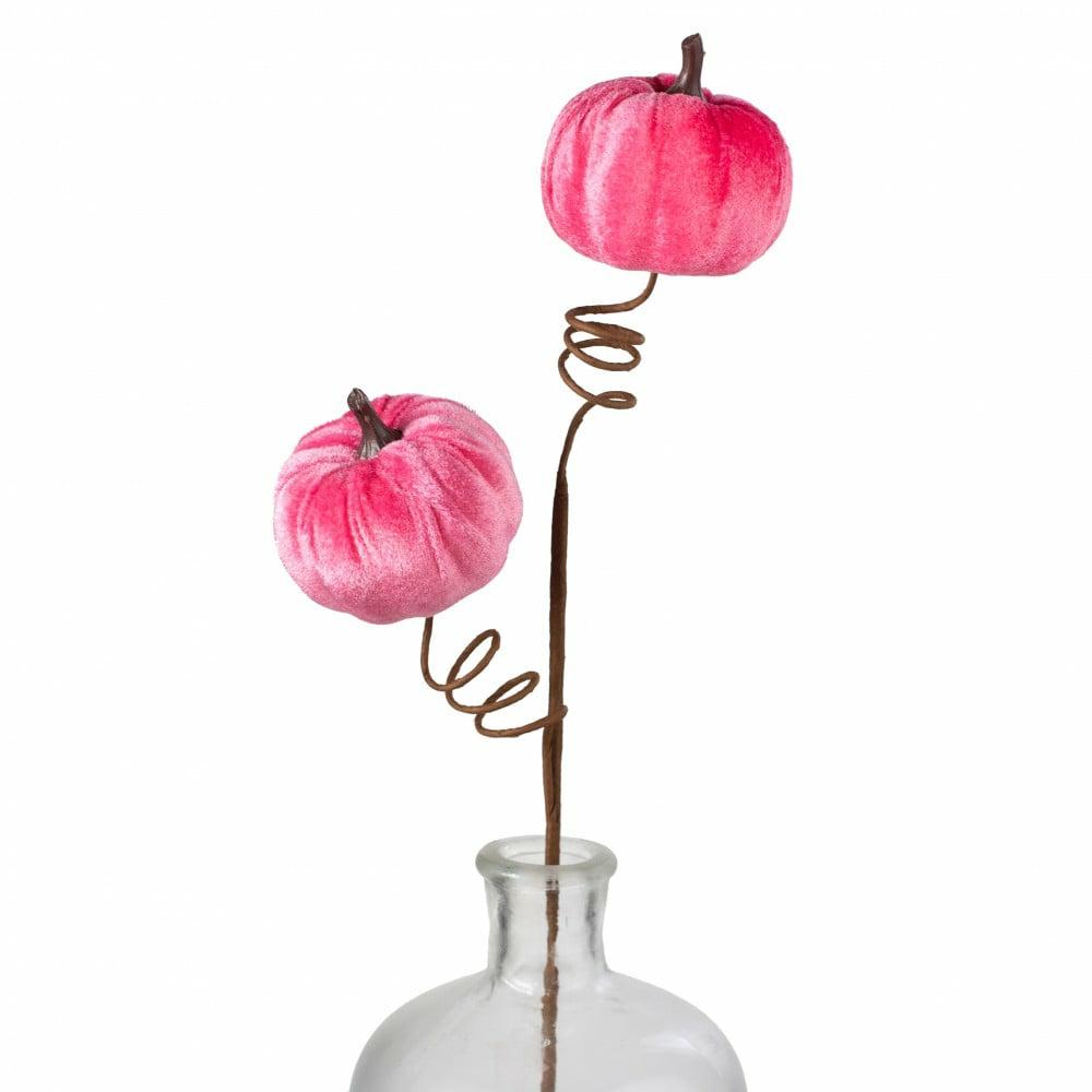 Floral Sprays & Picks |   22" Velvet Pumpkins Spray: Fuchsia Pink Accents Floral Sprays & Picks