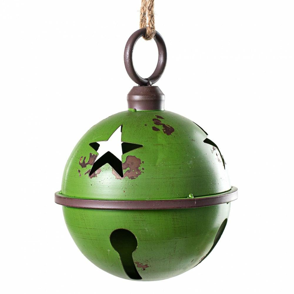 Hanging Decor |   9" Jumbo Jingle Bell: Antique Green Decor Green