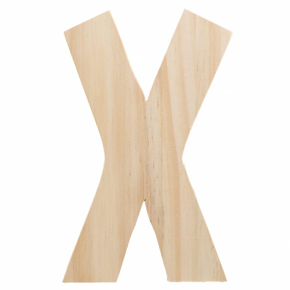 Letters & Numbers |   7.75" Chunky Wooden Letter: X Accents Beige,Natural