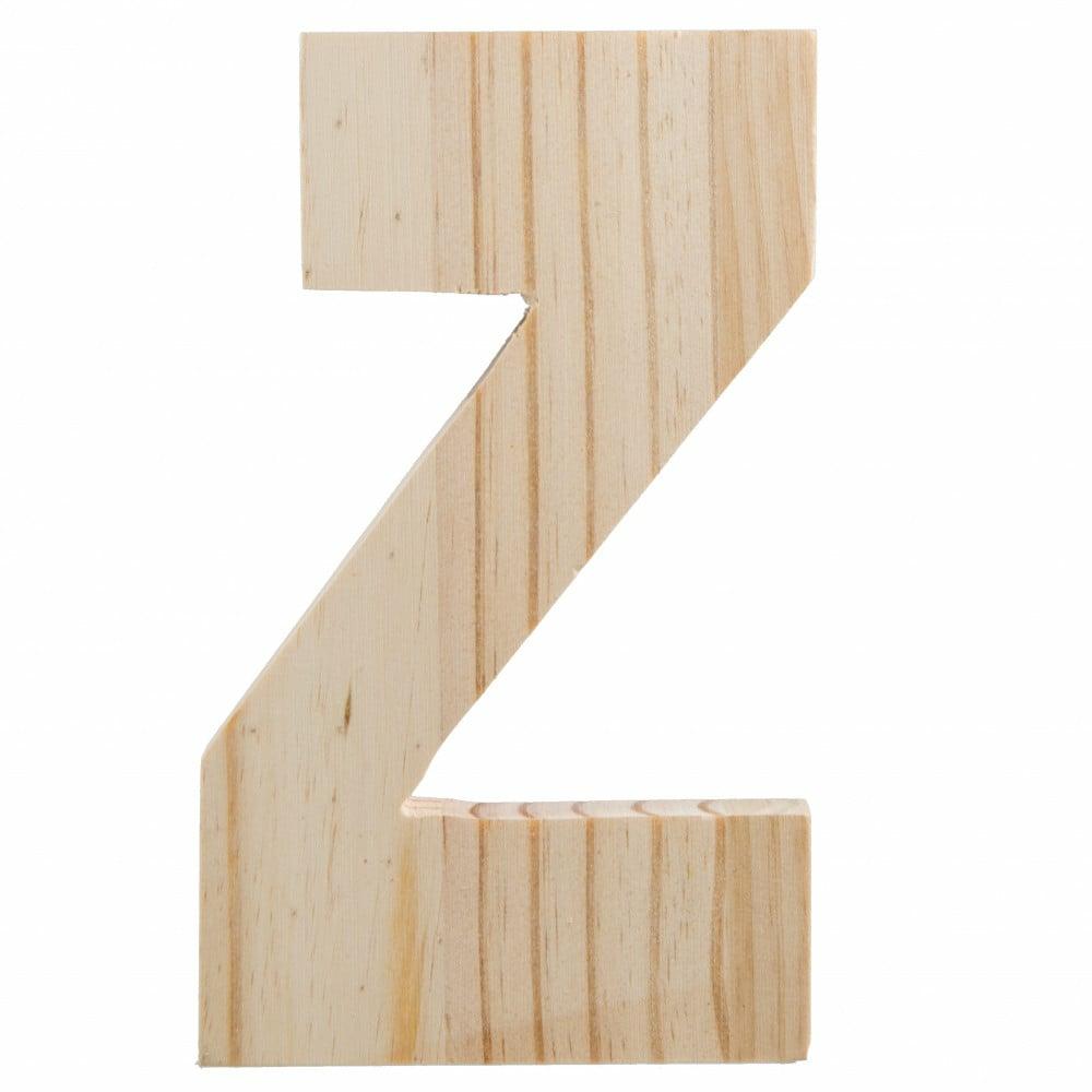 Letters & Numbers |   7.75" Chunky Wooden Letter: Z Accents Beige,Natural