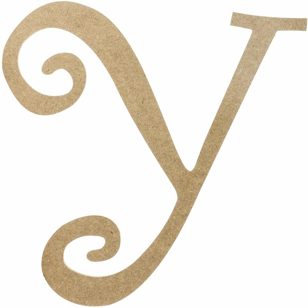 Letters & Numbers |   14" Decorative Wooden Curly Letter: Y Accents Letters & Numbers