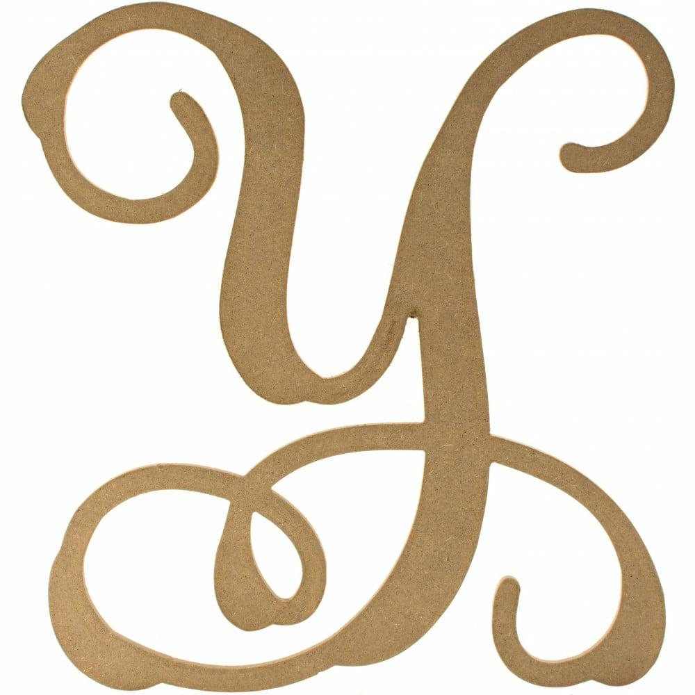 Letters & Numbers |   12" Wood Letter Vine Monogram: Y Accents Letters & Numbers