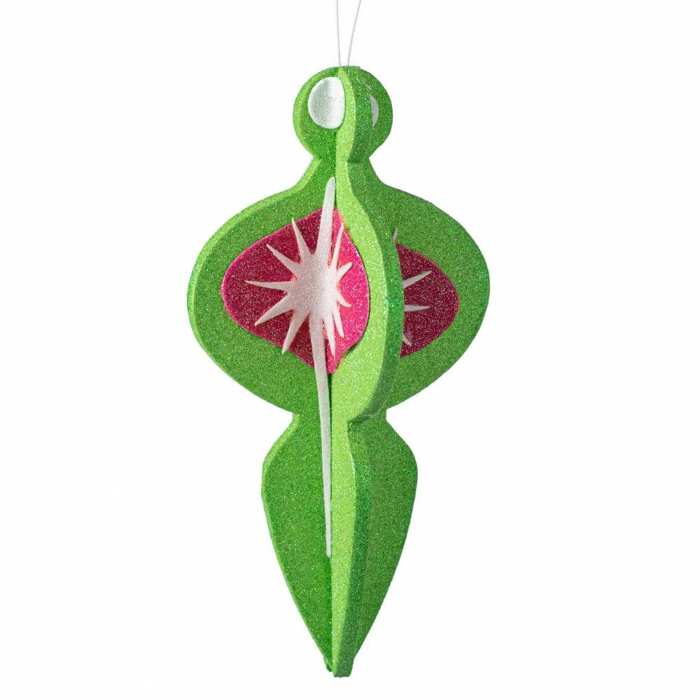 Ornaments |   10" Whimsical Lantern Ornament: Green Accents Green,Pink,White