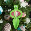 Ornaments |   10" Whimsical Lantern Ornament: Green Accents Green,Pink,White