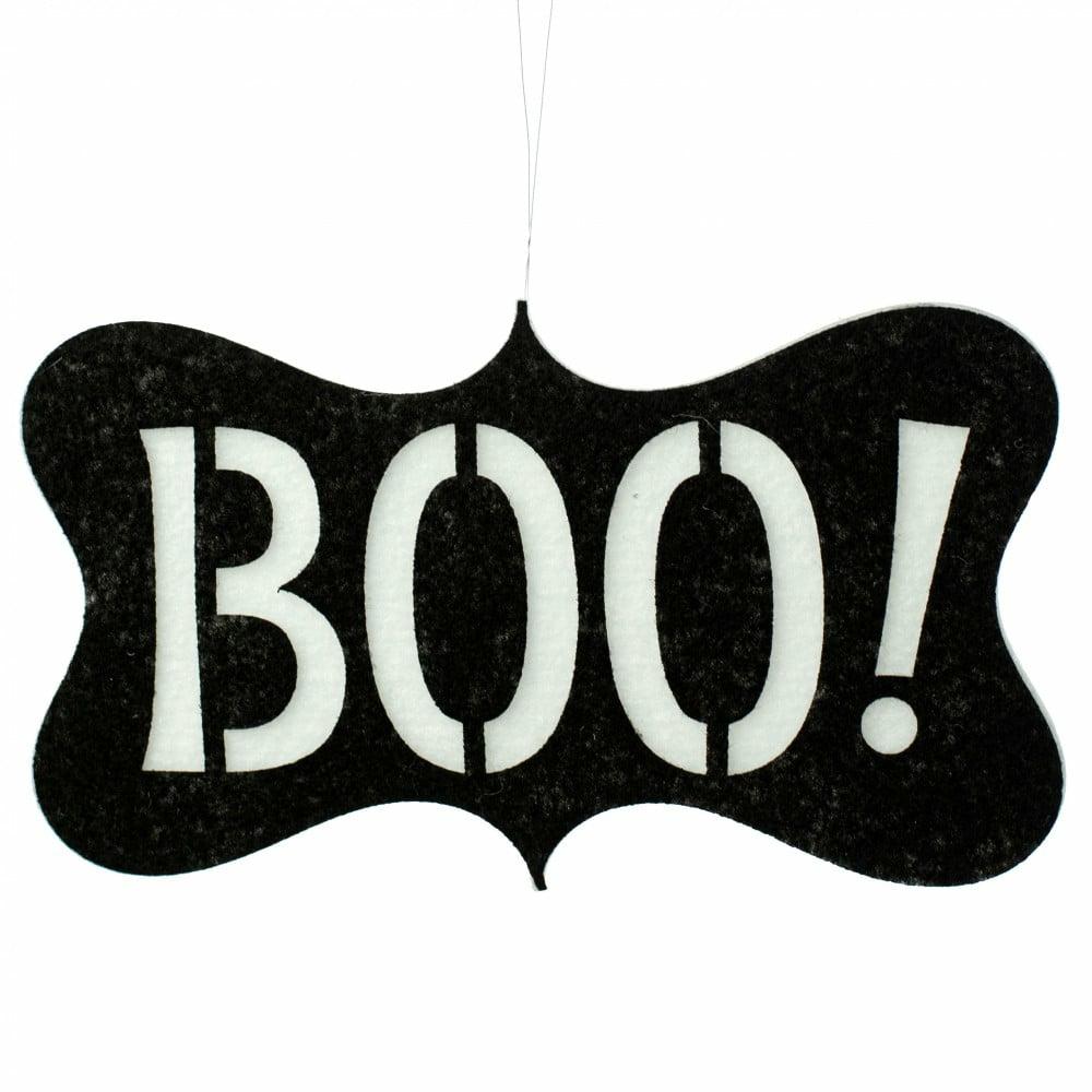 Ornaments |   12" Felt & Foam Boo Sign Accents Black,White