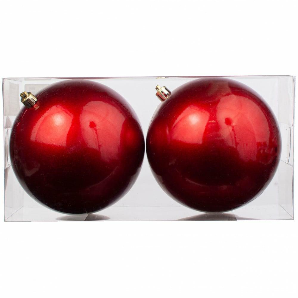 Ornaments |   120Mm Plastic Ball Ornament: Candy Apple Red (Set Of 2) Accents Ornaments