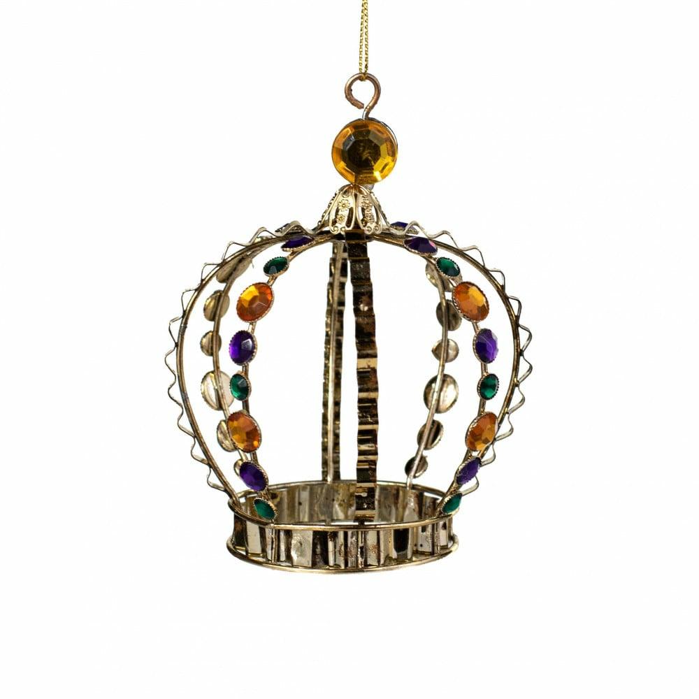 Ornaments |   4.5" Jeweled Metal Crown Ornament Accents Ornaments