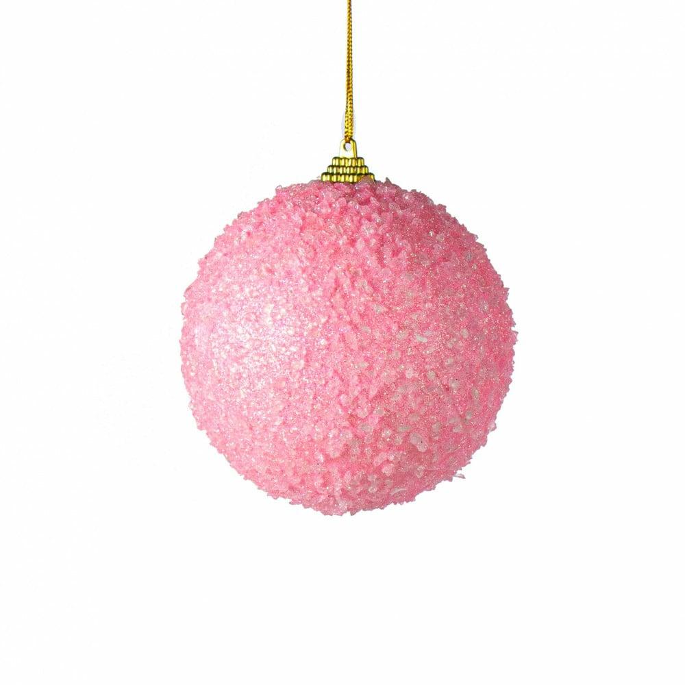 Ornaments |   4" Icy Ball Ornament: Pink Accents Ornaments