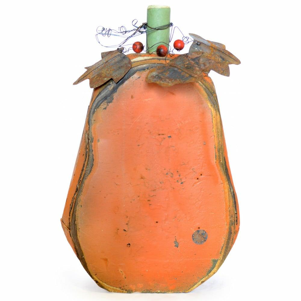 Porch Decor |   24" Wooden Orange Pumpkin: Tall Decor Orange