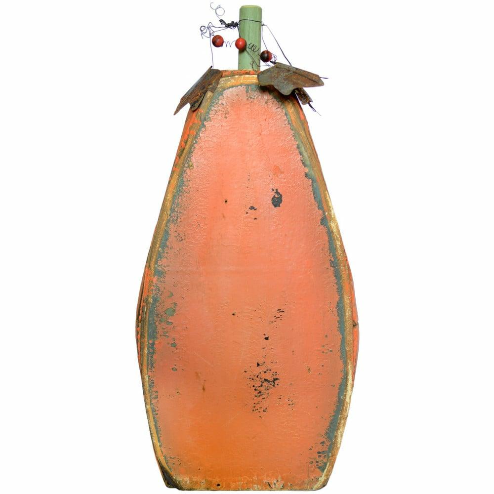 Porch Decor |   35" Tall Wooden Orange Pumpkin Decor Orange