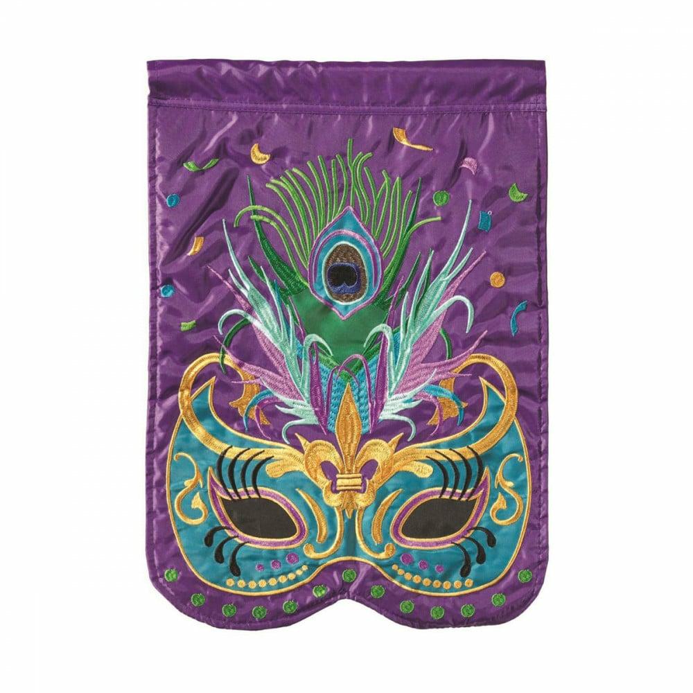 Porch Decor |   Mardi Gras Mask Garden Flag: Purple Decor Porch Decor