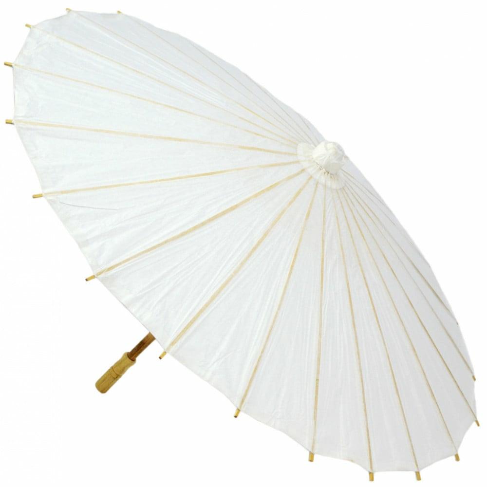 Umbrellas |   22" White Paper Parasol Decor Umbrellas