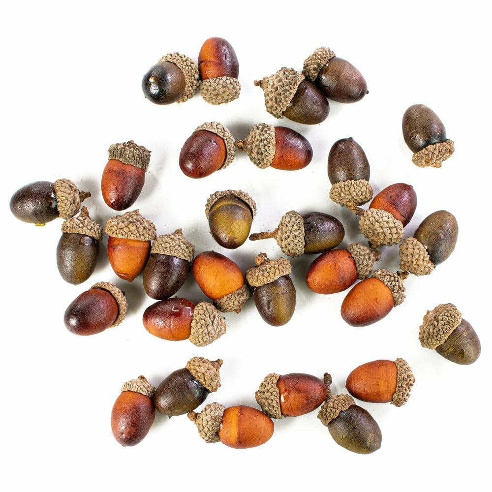 Vase Filler |   1.25" Assorted Fall Acorns Table Decor Brown