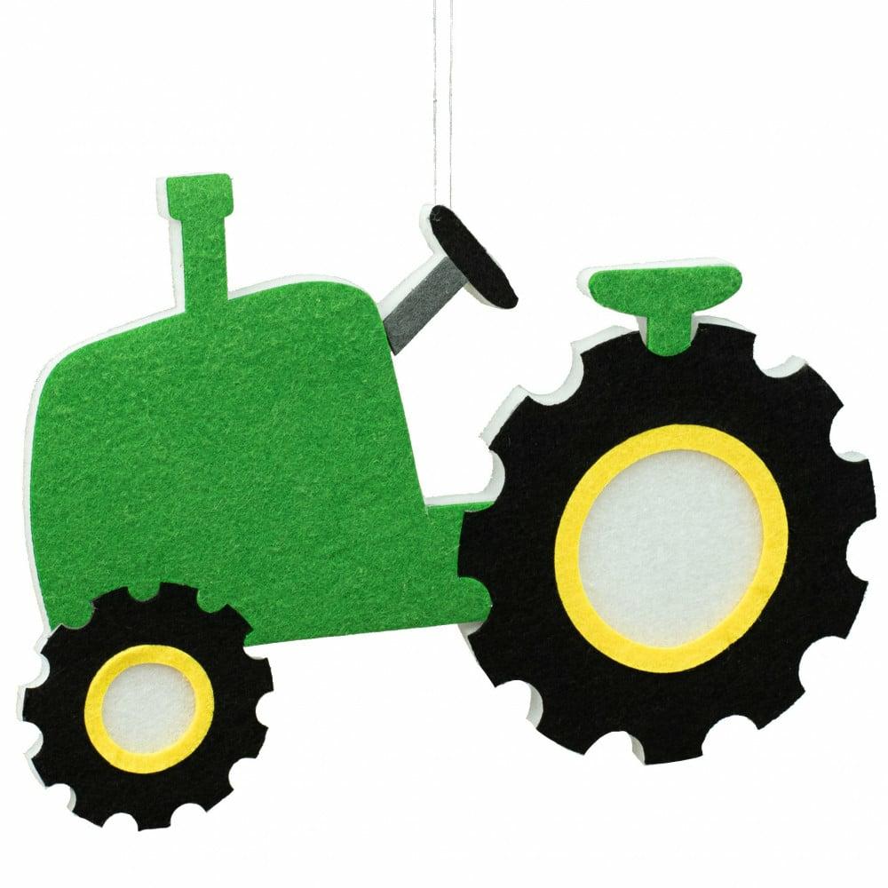 Wreath Enhancements |   12" Foam Green Tractor Ornament Accents Green,Yellow,White