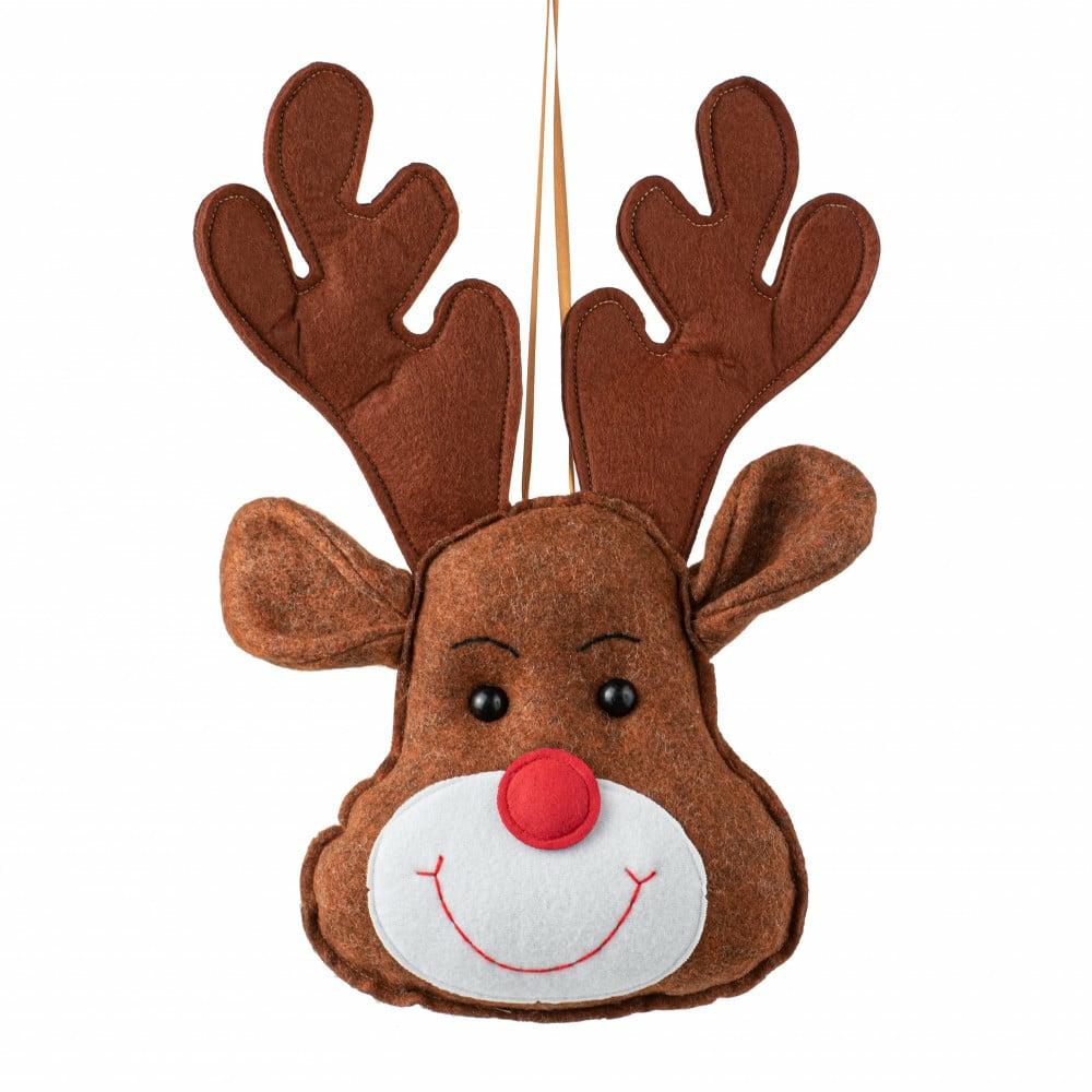 Wreath Enhancements |   18" Plush Reindeer Ornament Accents Brown,White,Red