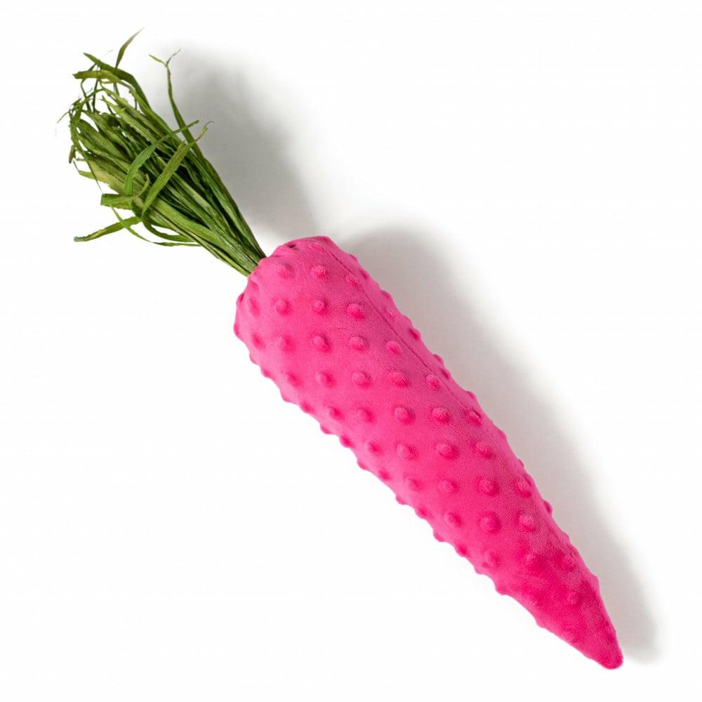 Wreath Enhancements |   20" Swiss Dot Faux Fur Carrot: Fuchsia Pink Accents Hot Pink,Fuchsia,Green