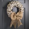 Wreaths |   16" Cotton Boll & Petal Wreath Decor White,Brown