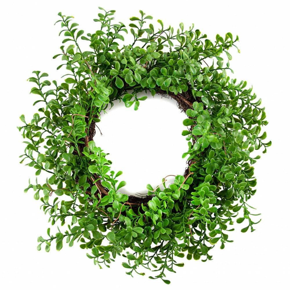 Wreaths |   22" Evergreen Boxwood Twig Wreath Decor Green