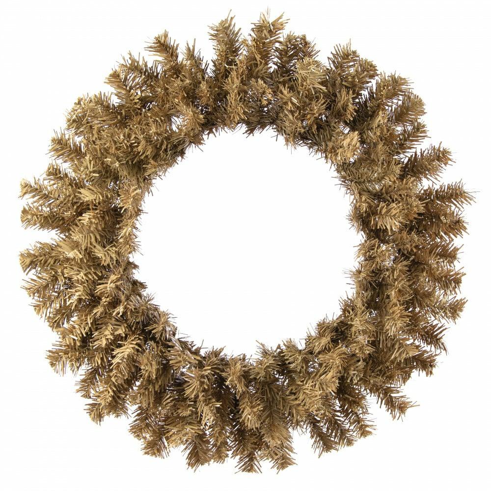 Wreaths |   24" Pine Pvc Wreath: Burlap Tan (180 Tips) Decor Beige,Tan