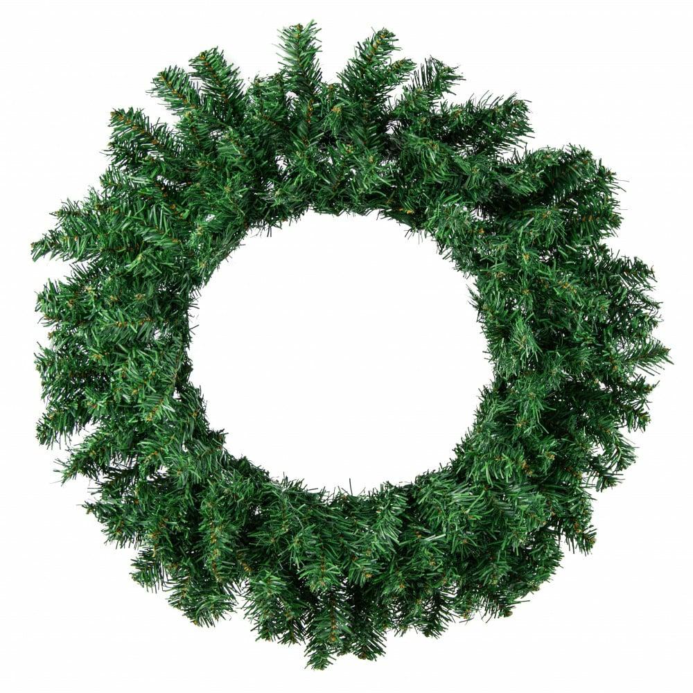 Wreaths |   24" Pine Pvc Wreath: Two-Tone Green (180 Tips) Decor Green