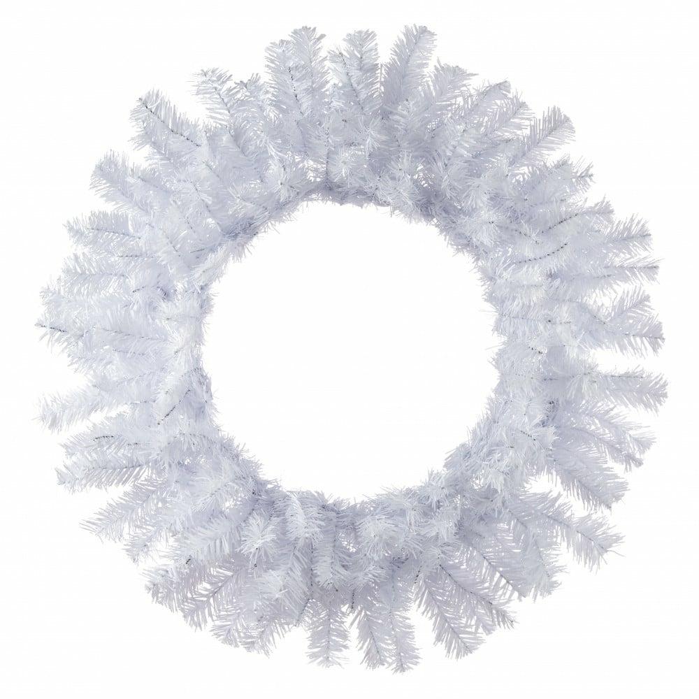 Wreaths |   24" Pine Pvc Wreath: White (180 Tips) Decor White