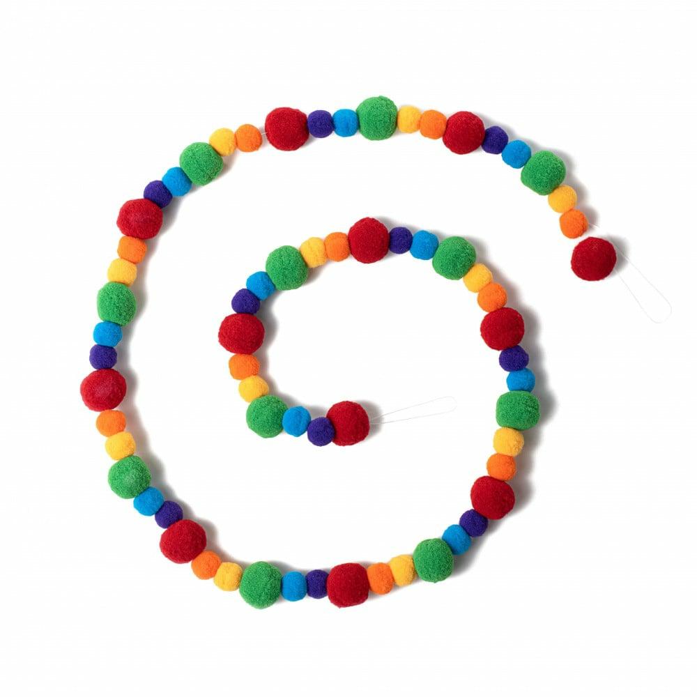 Garland |   4′ Felt Ball Garland: Rainbow Decor Garland