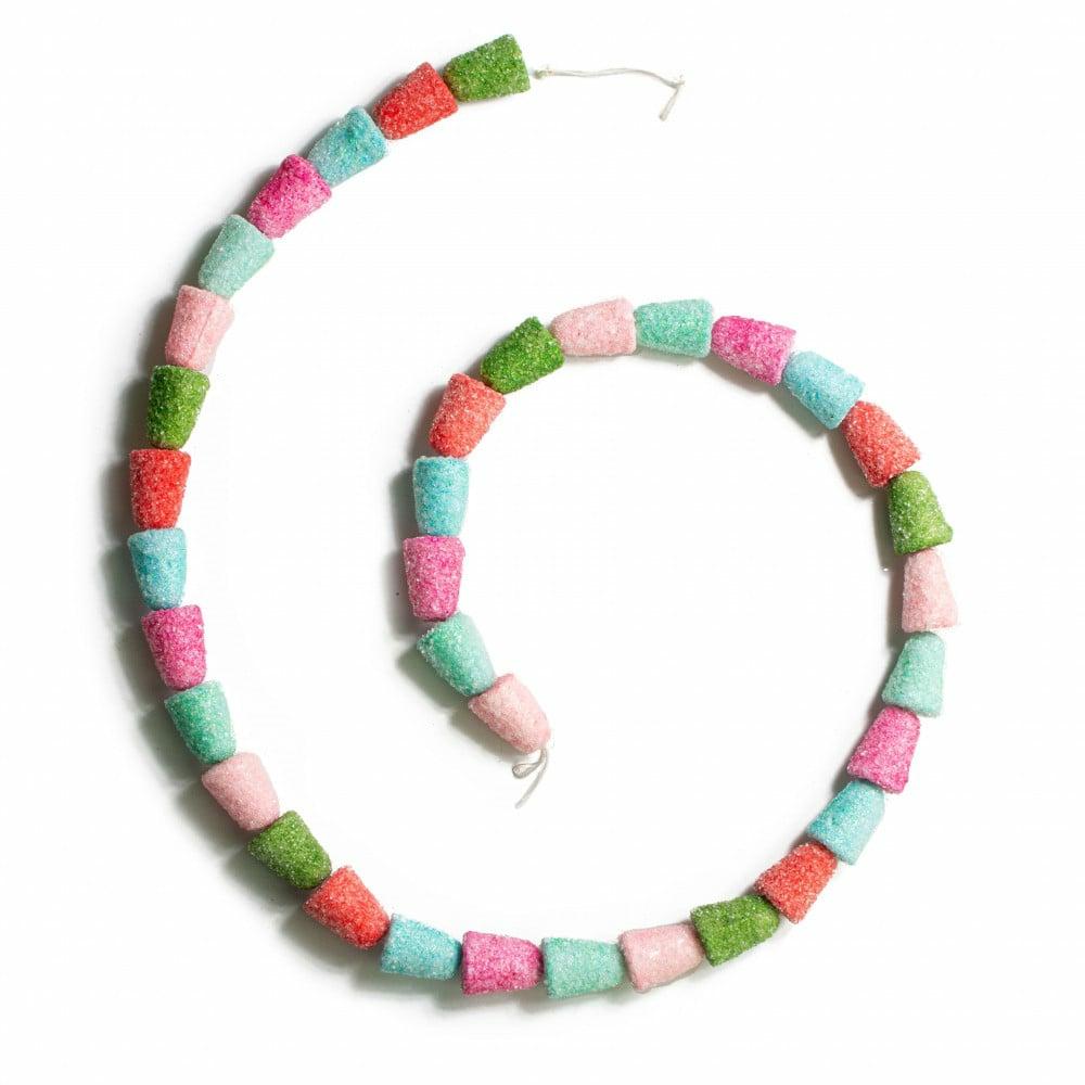 Garland |   4′ Gumdrop Garland: Red, Green, Pink, Blue Decor Blue,Green,Red,Pink