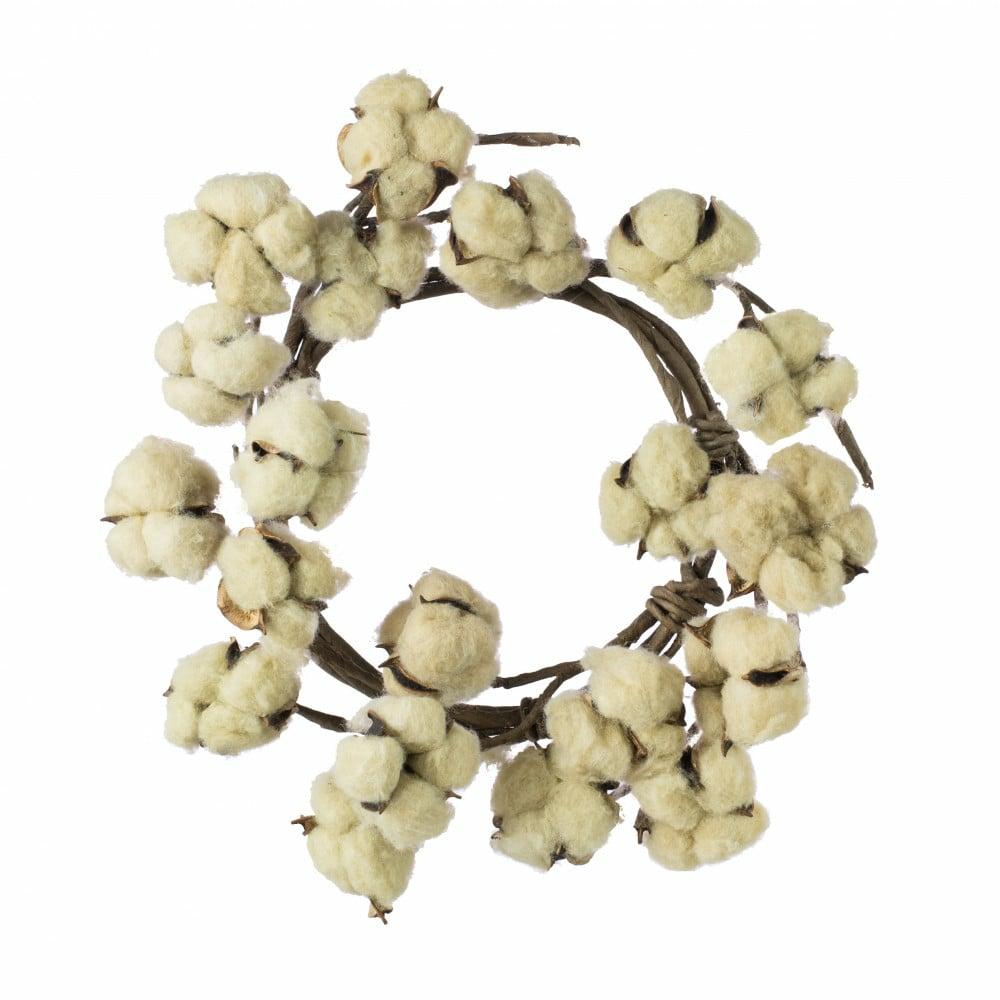 Wreaths |   12" Cotton Wreath: Tea Stain Decor Taupe,Beige,Brown